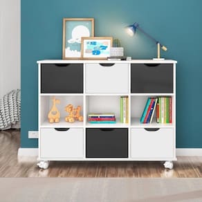 Nicho Organizador 6 Gavetas Qmovi Branco/Preto