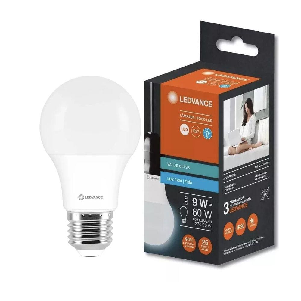Lâmpada Led Bulbo 9w Ledvance Bivolt E27 6500K Branco Frio