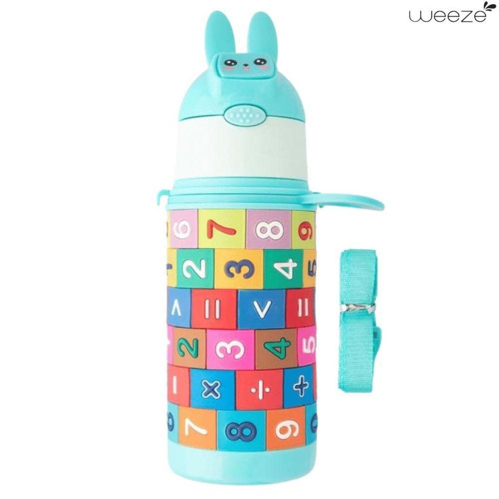 Garrafa Térmica Infantil Aço Inox Com Canudo E Números 350Ml