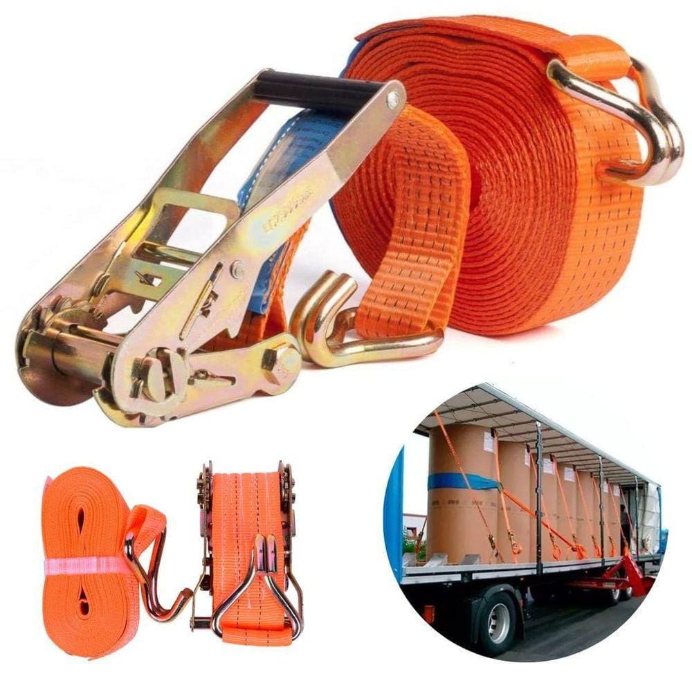 Kit Catraca + Cinta Amarração 3 Ton 4,5 Metros Rabicho J