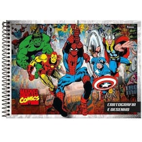 Caderno De Cartografia E Desenho Marvel 80 Folhas - Foroni