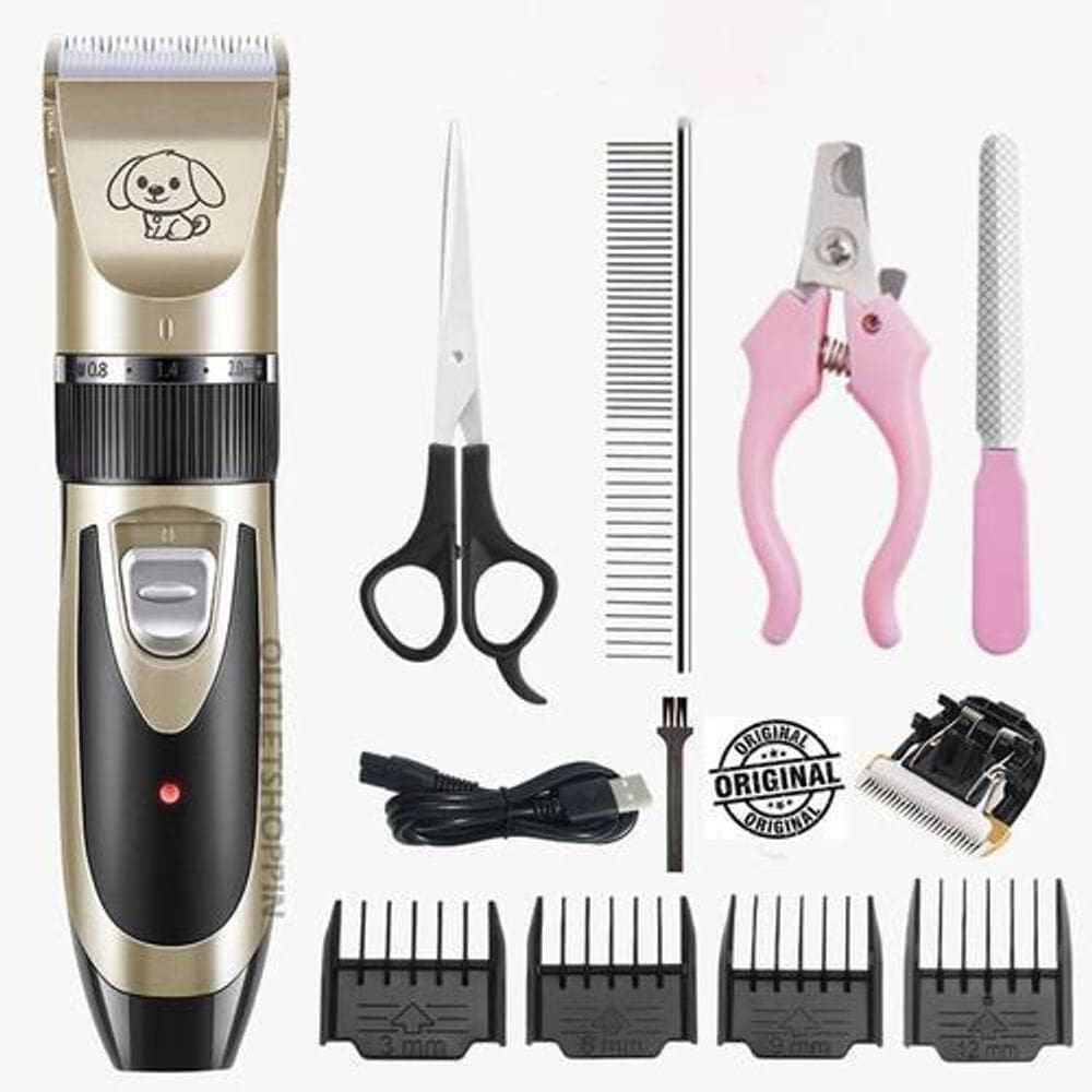 Kit Pet: Máquina de Tosa Recarregável + Acessórios