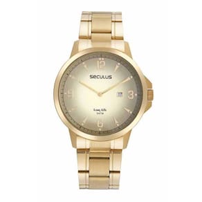 Relógio Seculus 44128GPSVDA3 Masculino Dourado 39mm