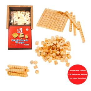 Material Dourado Escolar Caixa Madeira Mt-Escm