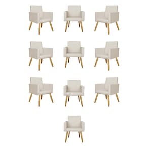Kit 10 Poltronas Decorativa Cadeira Escritório