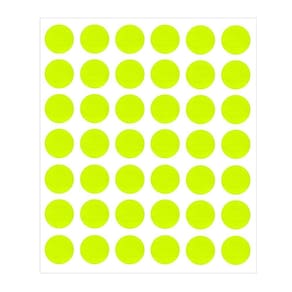 Etiqueta Bolinha Controle Amarelo Fluorescente 6Mm Rolo