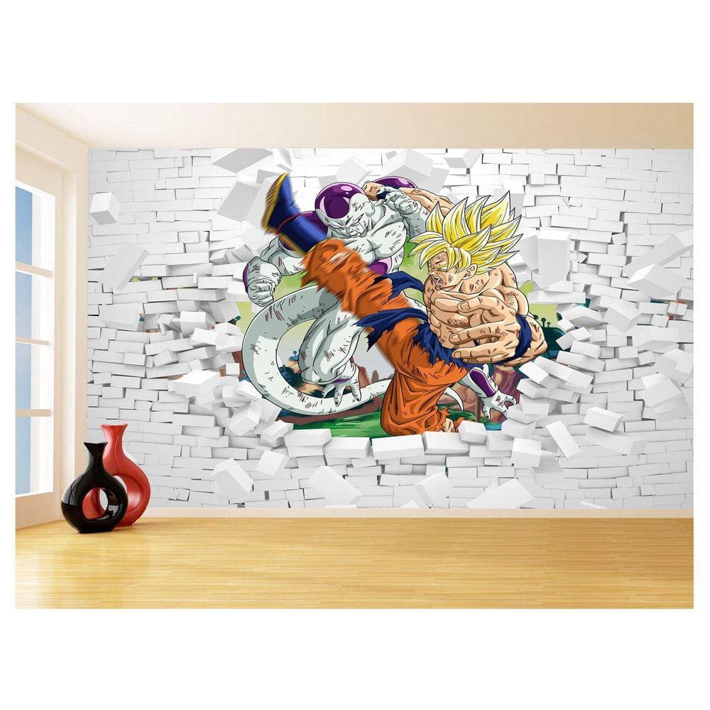 Papel De Parede 3D Dragon Ball Goku Vegeta Anime 3,5M Dbz55