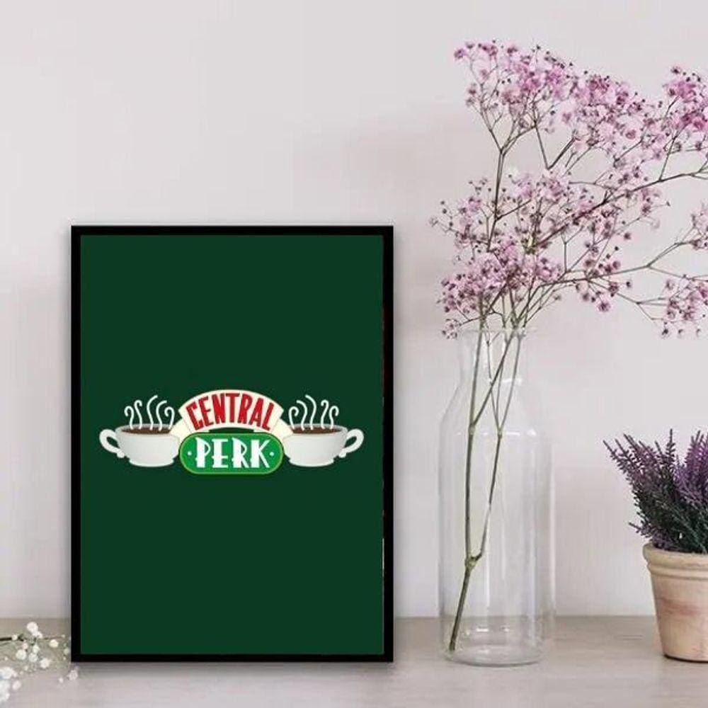 Quadro Decorativo Café Central Perk 33x24cm - Madeira Branca