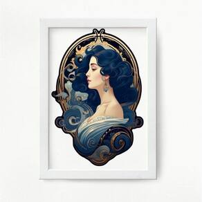 Quadro Decorativo Signo Peixes 24x18cm - Vidro