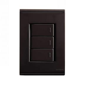 Conjunto Interruptor Simples Triplo Grafite Tramontina Liz