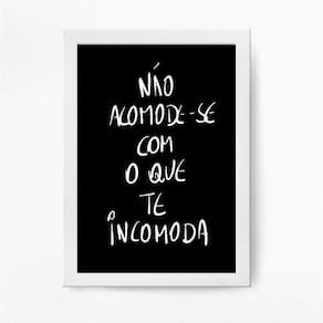 Quadro decorativo 33x24cm com vidro - Moldura preta