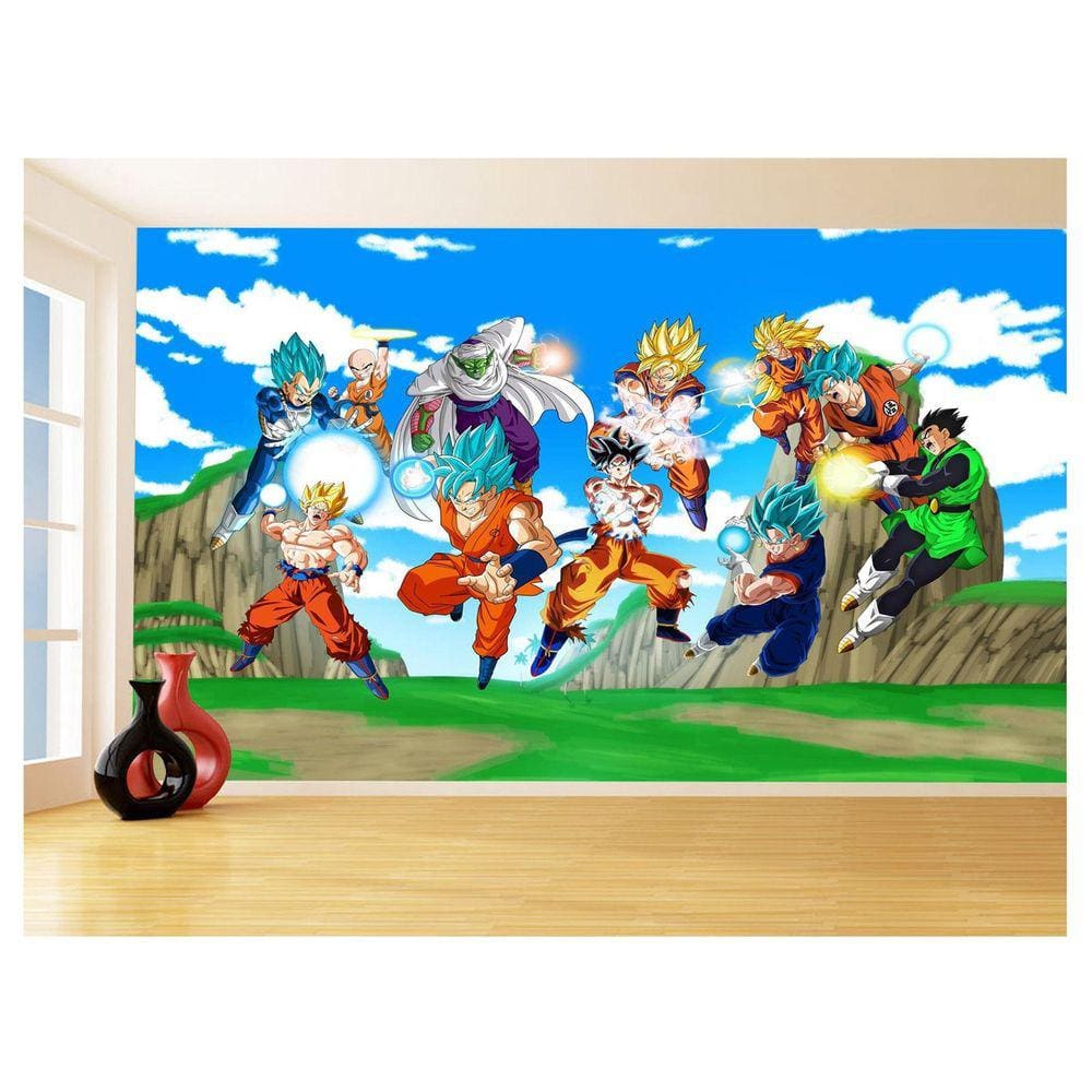 Papel De Parede Dragon Ball Goku Vegeta Anime 3,5M Dbz474