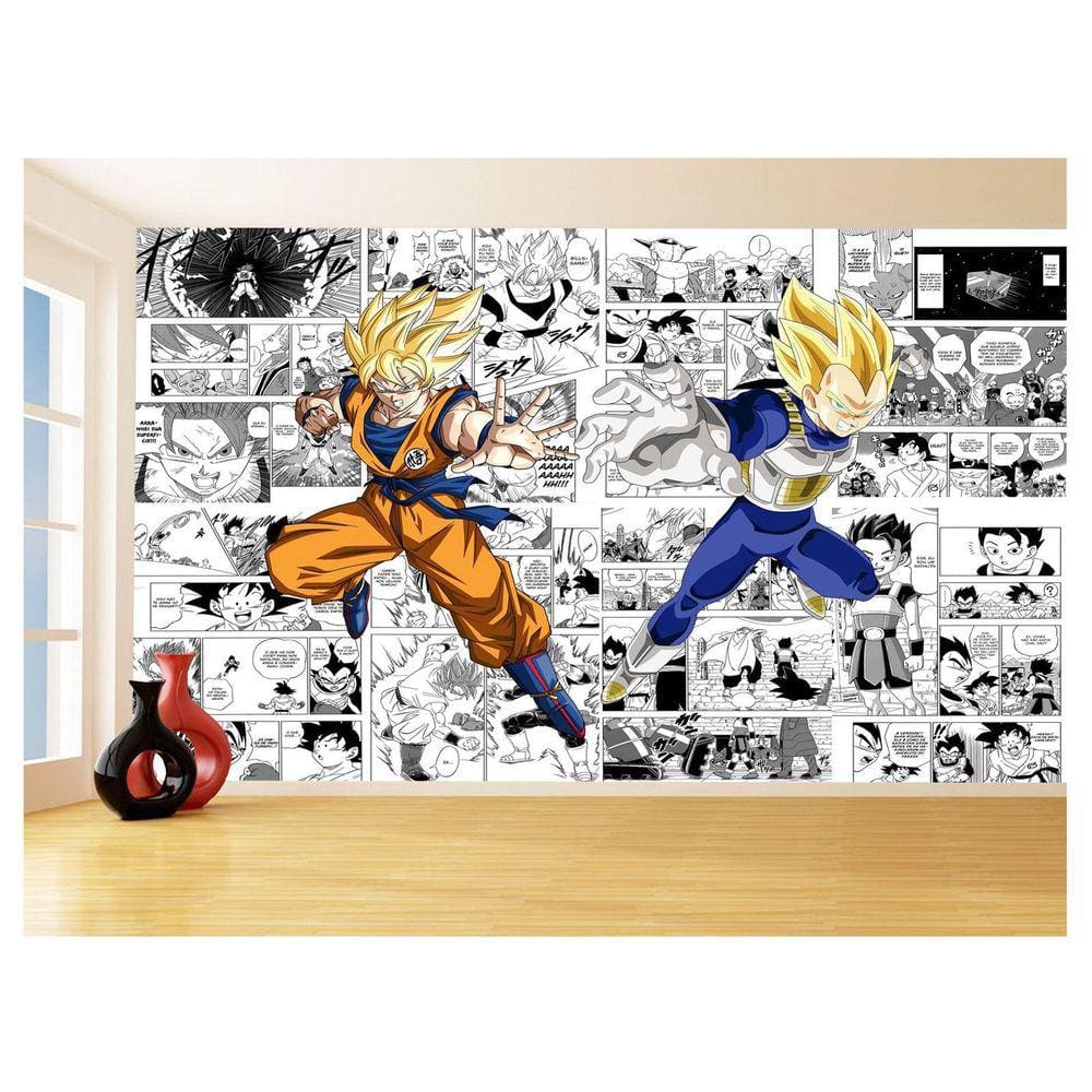 Papel De Parede Dragon Ball Goku Vegeta Anime 3,5M Dbz173