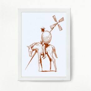 Quadro Don Quixote 24x18cm - Vidro e Moldura Preta