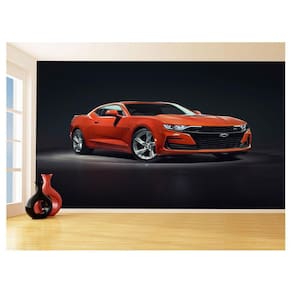 Papel De Parede Carro Camaro Chevrolet Laranja 3,5M Car49