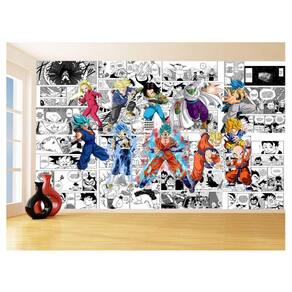 Papel De Parede Dragon Ball Goku Vegeta Anime 3,5M Dbz186