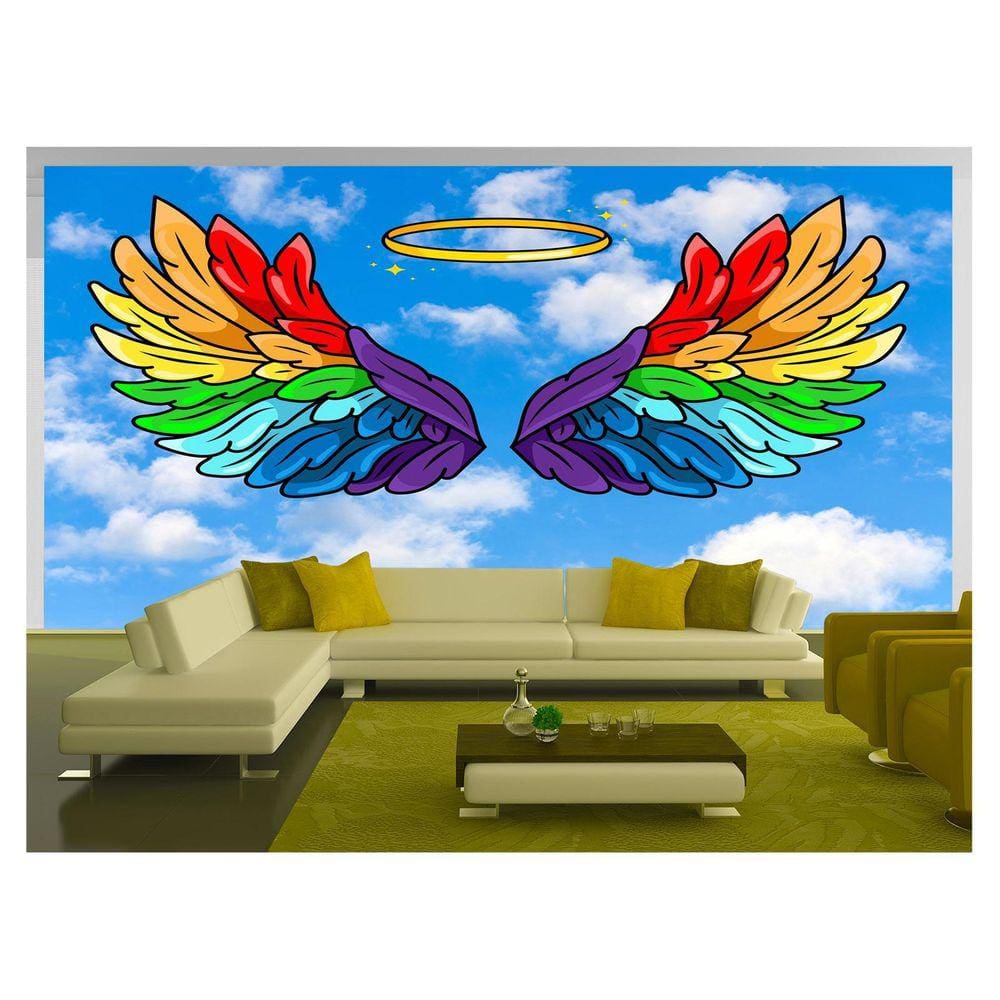 Papel De Parede 3D Arte Asas Selfie Insta Cores 3,5M Tra348