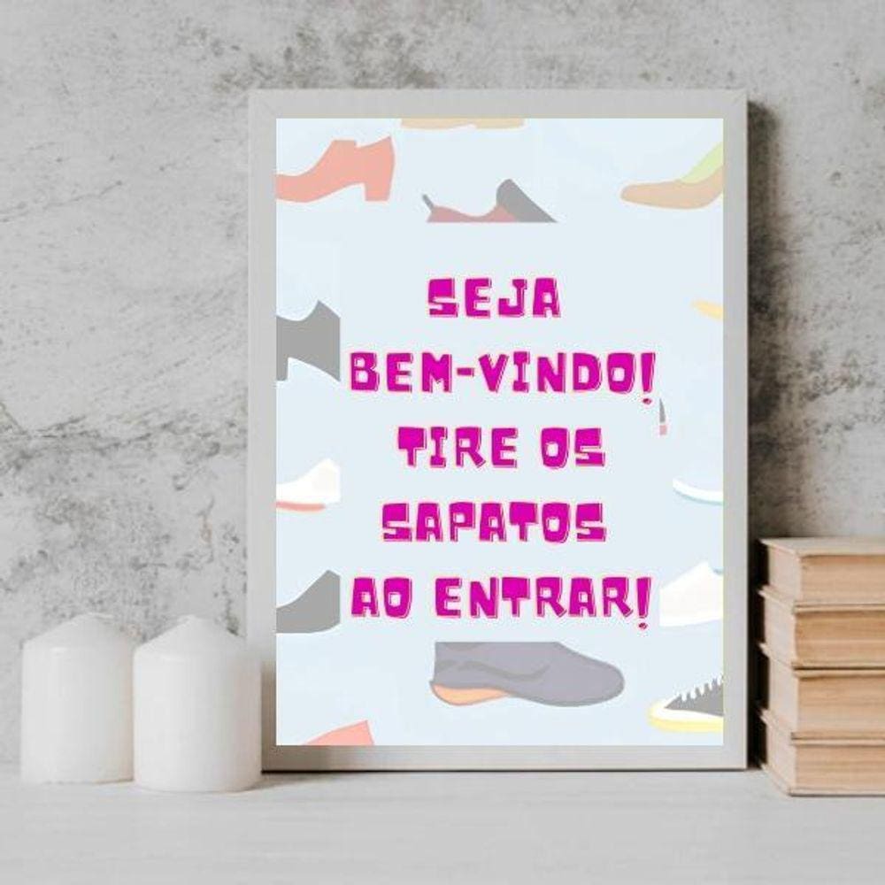 Quadro Decorativo Tire Os Sapatos 33X24Cm Preta