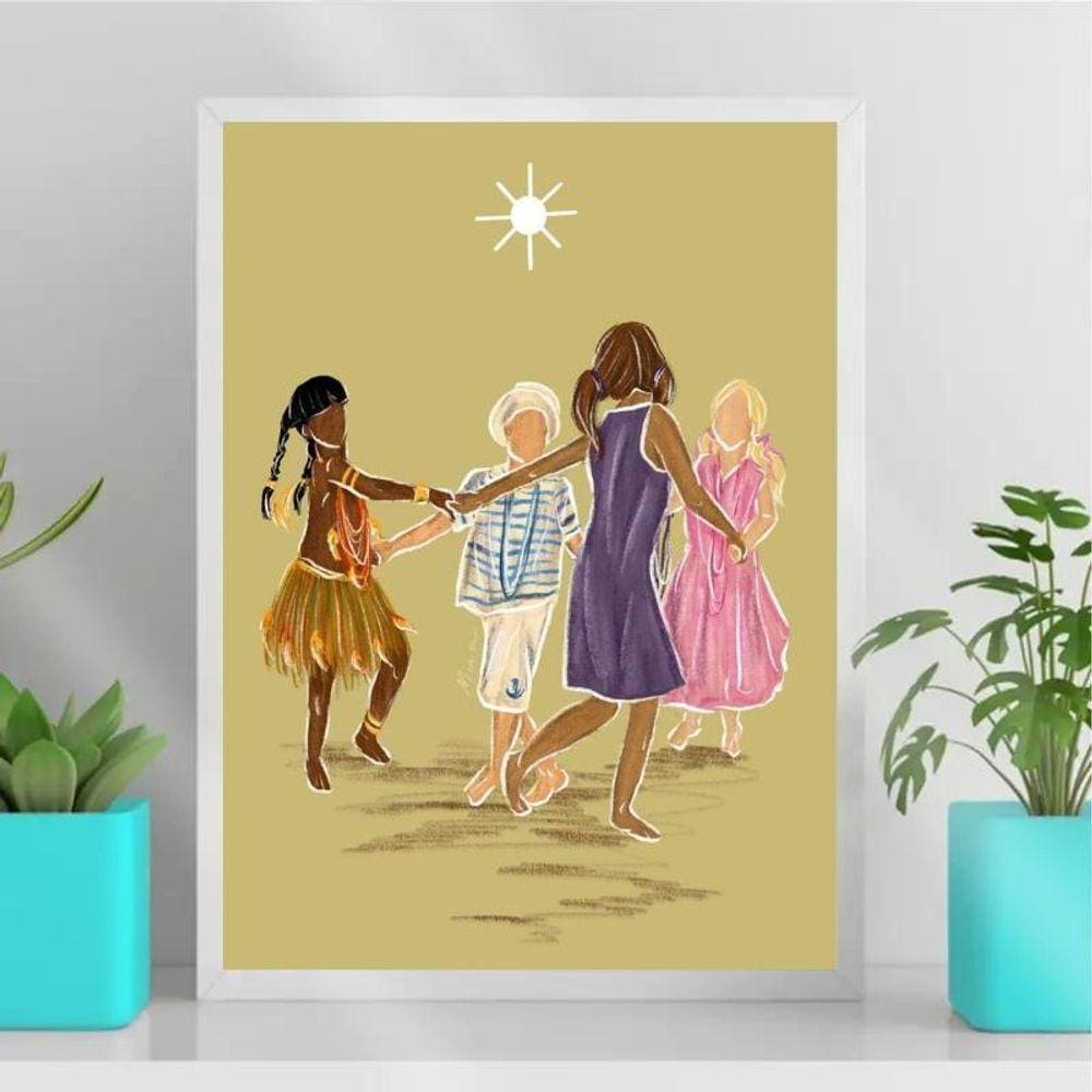 Quadro Decorativo Ibejis - Moldura Branca 24x18cm