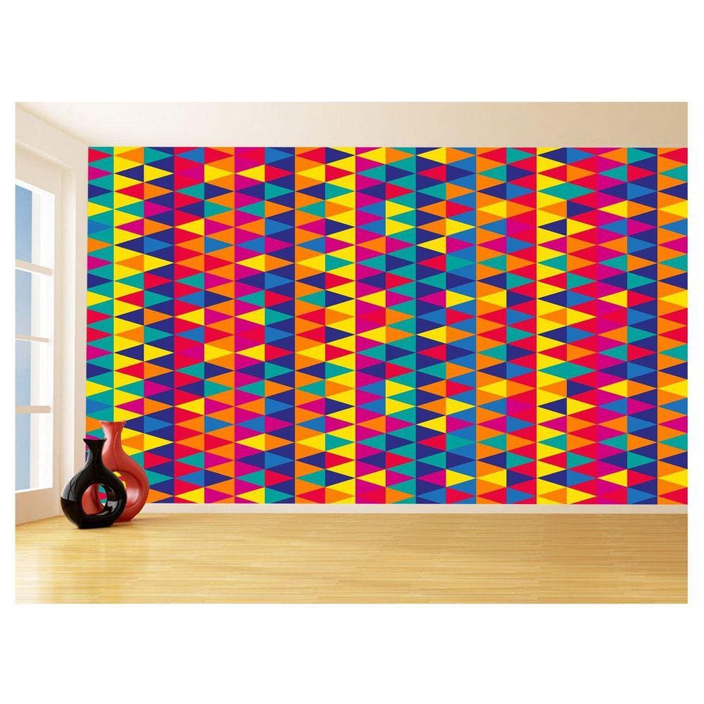 Papel De Parede Geométrico Triângulos Abstrato 3,5M Gmt85
