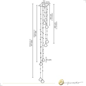 Spot Cromado c/ 8 Cristais | 30/60/90/120cm |