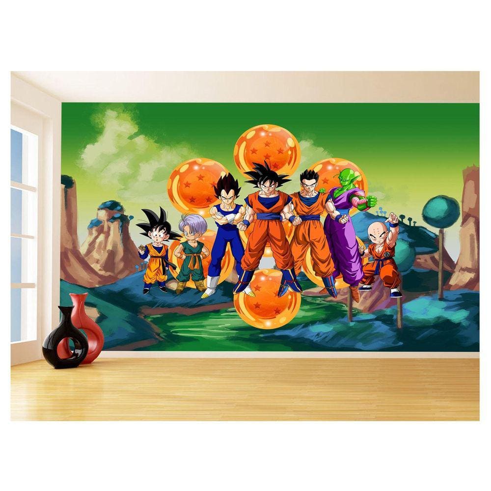 Papel De Parede Dragon Ball Goku Vegeta Anime 3,5M Dbz274