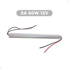 Fonte Slim Ultra Fino Driver 12V 5A 60W Para Perfil Fita Led