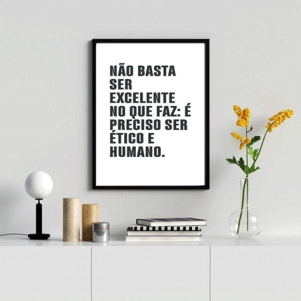 Quadro Ético e Humano 45x34cm Moldura Madeira Preta