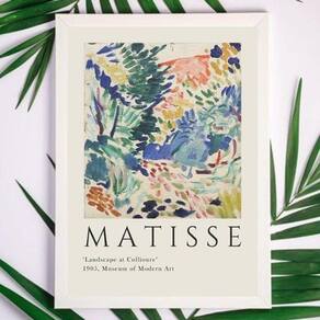 Quadro Decorativo Matisse 33x24cm com Vidro e Moldura Branca