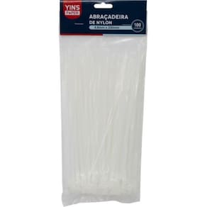 Abraçadeira Nylon 4,8Mm X 200Mm Branca - Yins