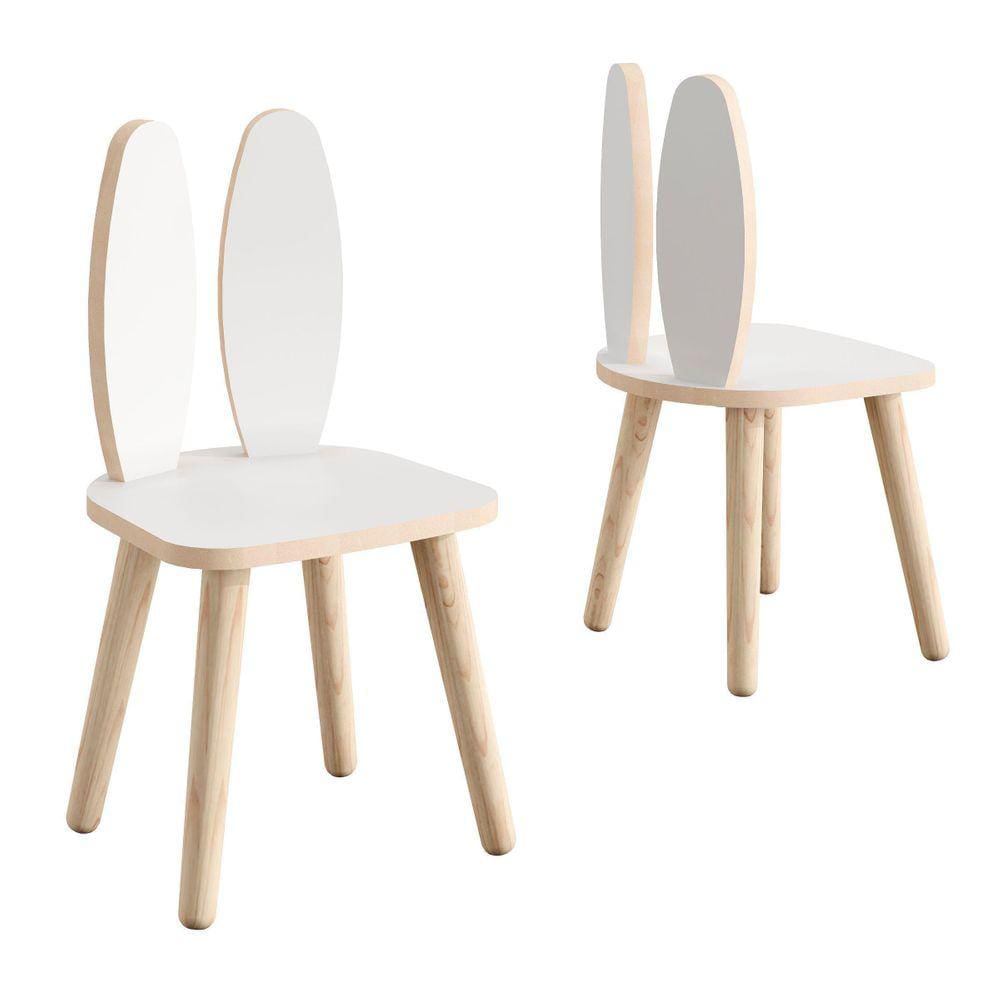 Kit Com Duas Cadeirinhas Modelo Coelho.