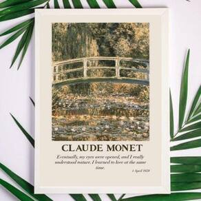 Quadro Monet a Ponte 24x18cm - Madeira Preta