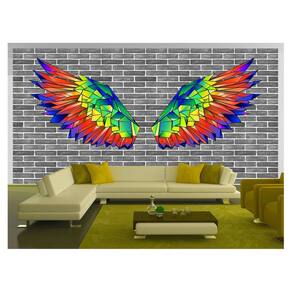 Papel De Parede 3D Arte Asas Selfie Insta Cores 3,5M Tra444