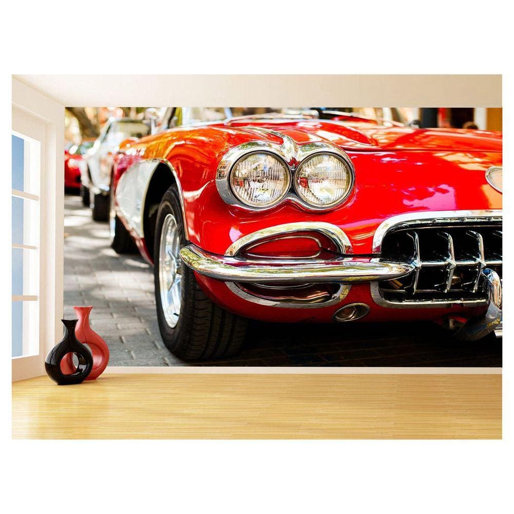 Papel De Parede 3D Carro Antigo Hot Rod Custom 3,5M Cxr89