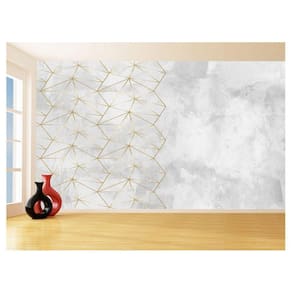 Papel De Parede 3D Concreto Queimado Risco Bege 3,5M Kkt135