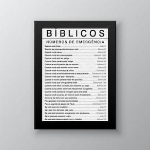 Quadro Salmos Bíblicos Números De Emergência 33X24Cm