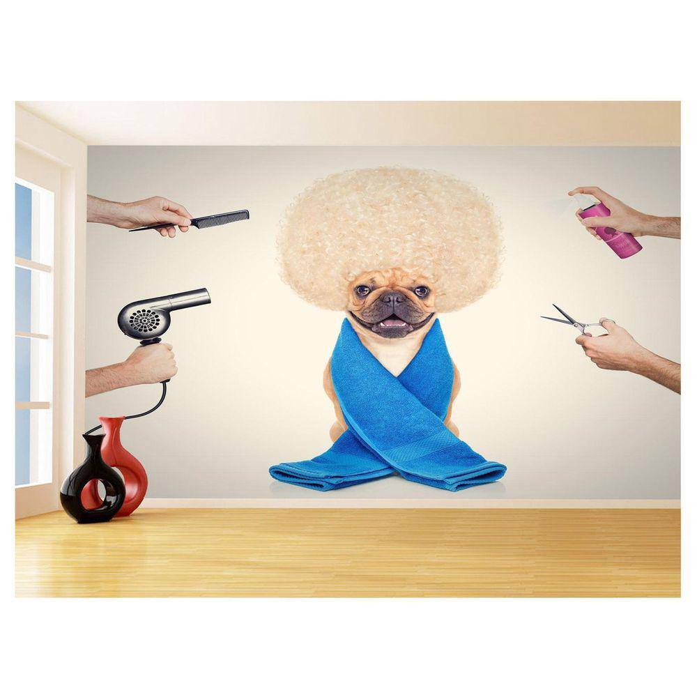 Papel De Parede Animal Cão Petshop Banho Tosa 3,5M Anm381