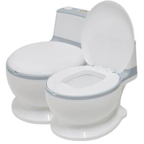 Penico Privadinha Troninho Redutor Som Descarga Flush Cinza