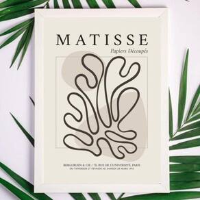 Quadro Decorativo Matisse 33x24cm com Vidro - Moldura Branca