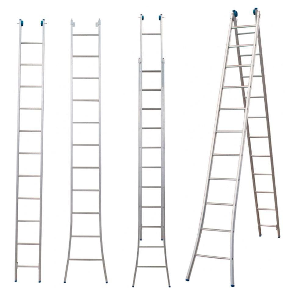 Escada De Alumínio Extensível Dupla 11 X 2 Degraus Alumasa