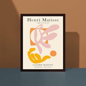 Quadro Decorativo Abstrato Henri Matisse 33x24cm Preto