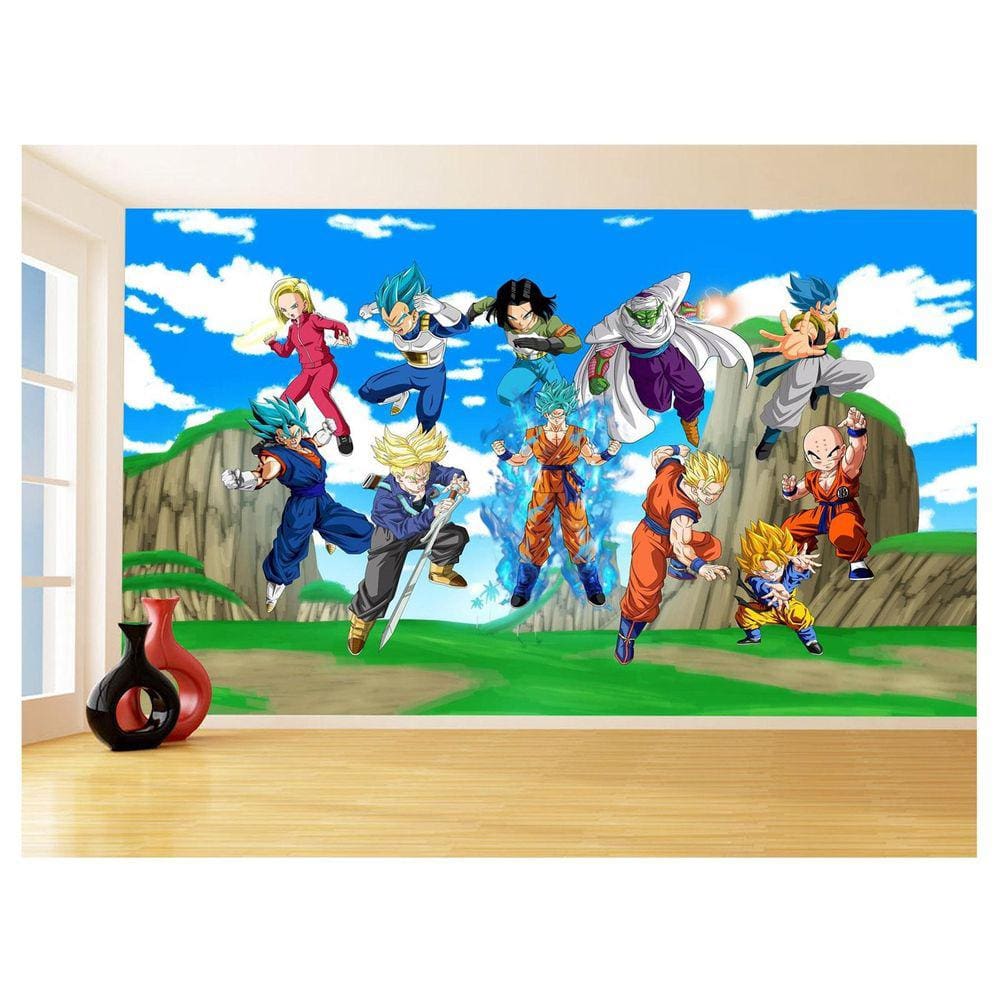 Papel De Parede Dragon Ball Goku Vegeta Anime 3,5M Dbz433