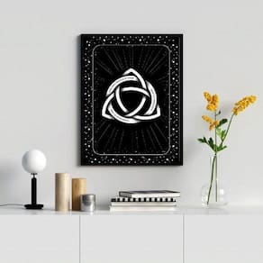 Quadro Triquetra 24x18cm Moldura Madeira Branca