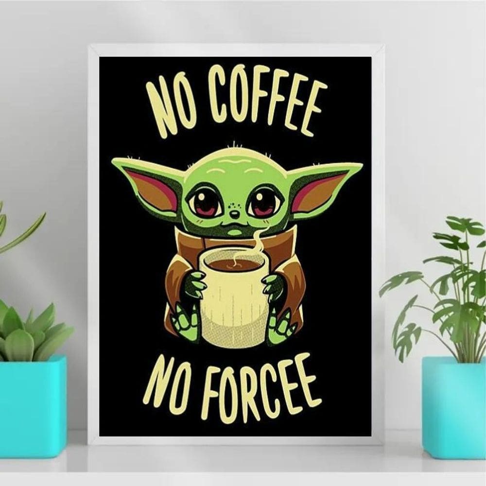 Quadro No Coffee No Forcee 24X18Cm Branca