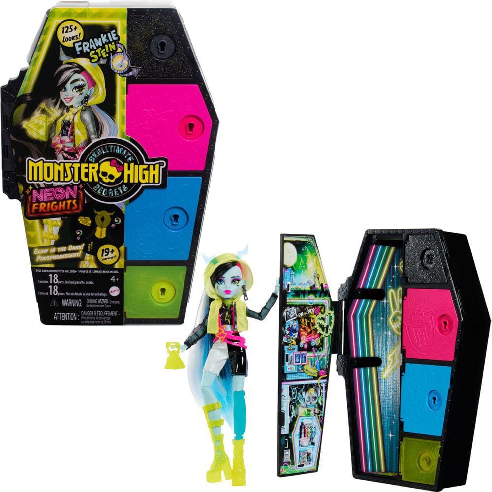 Boneca de moda Monster High Frankie Stein com mais de 19 surpresas