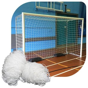 Par Rede Trave Gol Futsal F2 Caixote Nylon Futebol De Salão
