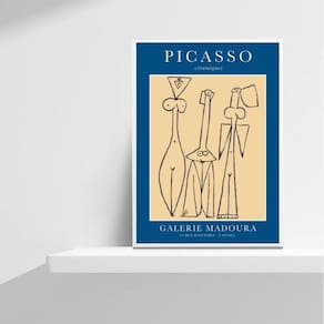 Quadro Picasso Ceramics 45x34cm - Vidro e Moldura Preta