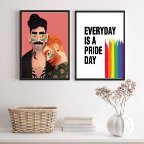 Quadros LGBT Pride Day 45x34cm - Moldura Preta