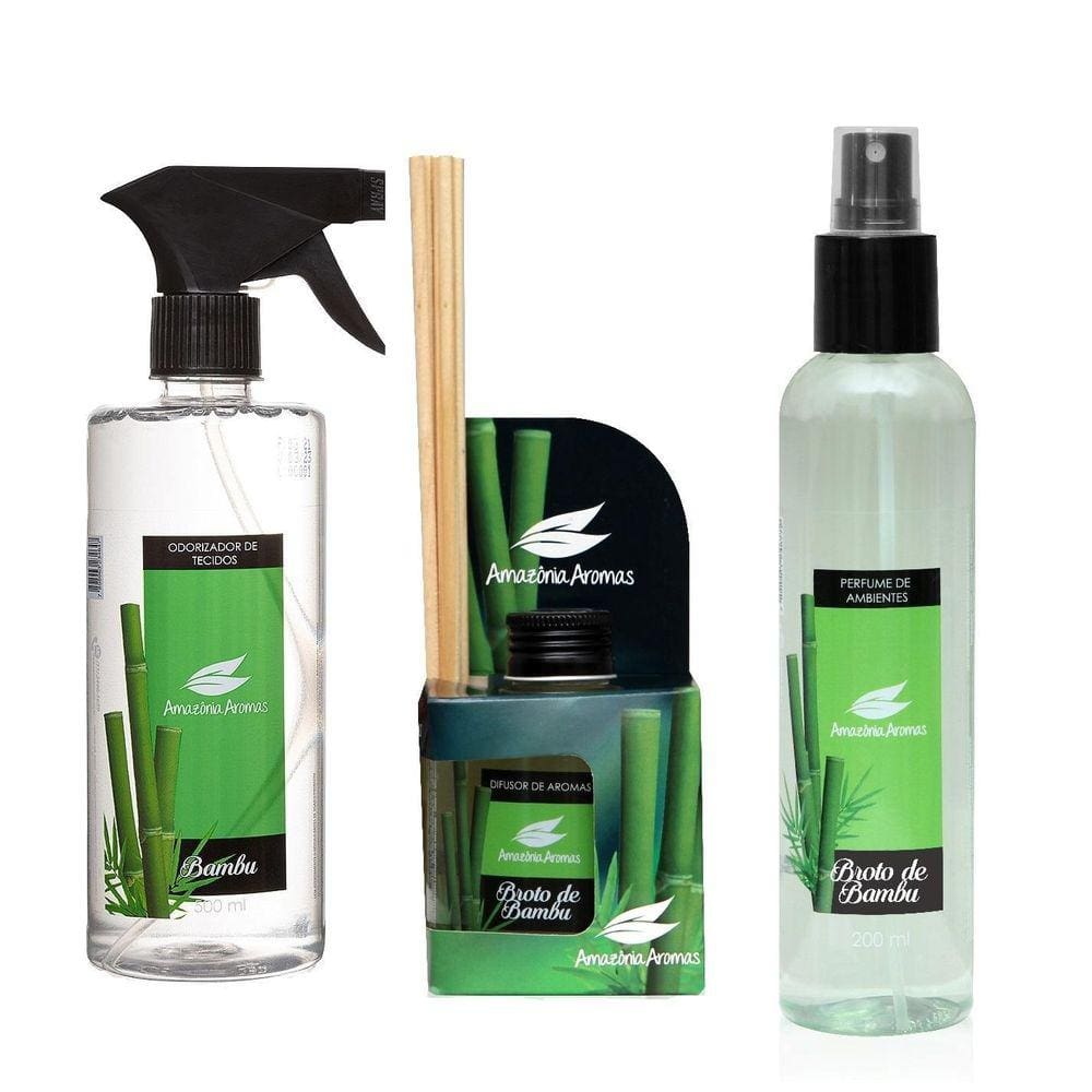 Aromatizador Tecidos/ Ambiente /Difusor Kit Amazônia Bambu