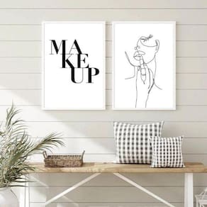 Quadros Minimalistas Makeup 45x34cm - Moldura Preta
